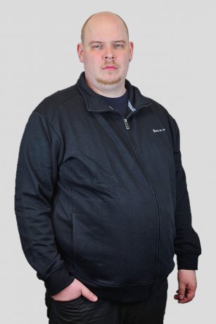 Zip-tröja med krage MARINE 452 svart