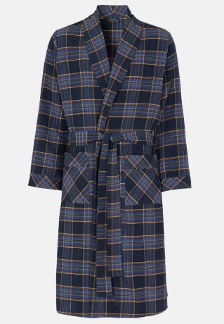 Morgonrock flanell 187 Marin/rutig