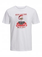 T-shirt CHRISTMAS MUGSHOT vit 5XL
