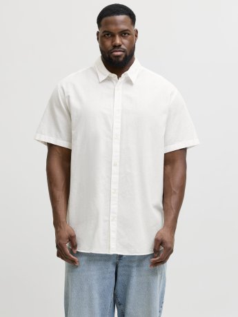 Kortärmad linneskjorta vit