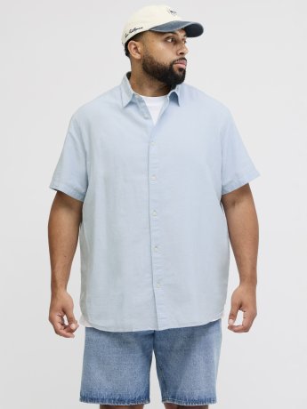 Kortärmad linneskjorta Celestial Blue