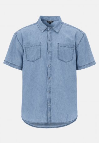 Kortärmad mjuk jeansskjorta