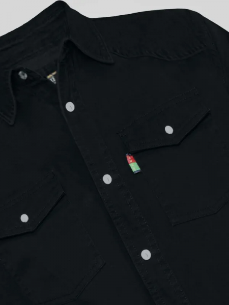 Western - Svart jeansskjorta