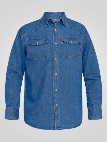 Western - Blå jeansskjorta