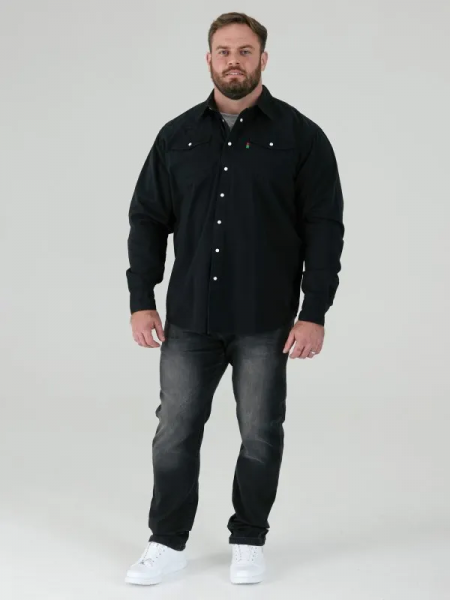Western - Svart jeansskjorta