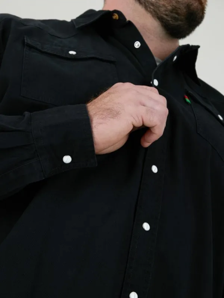 Western - Svart jeansskjorta