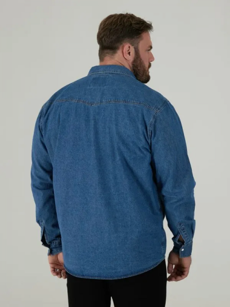 Western - Blå jeansskjorta