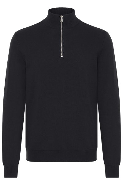 Stickad tröja halfzip BLEND 0551 Black beauty