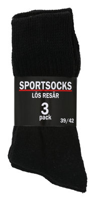 Sportsocka svart 3-pack