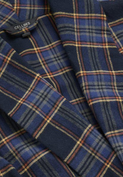 Morgonrock flanell 187 Marin/rutig