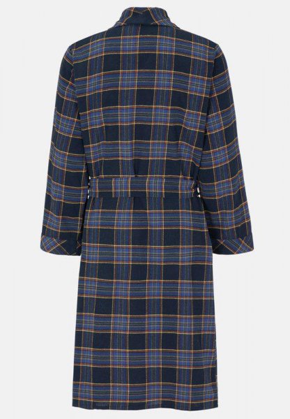Morgonrock flanell 187 Marin/rutig