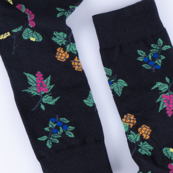 Bomullsstrumpa SQRTN BERRY BLACK