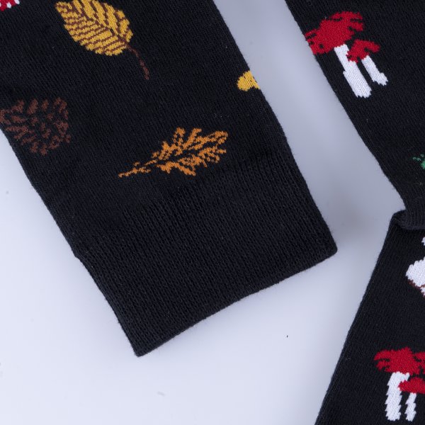 Bomullsstrumpa SQRTN SHROOM BLACK