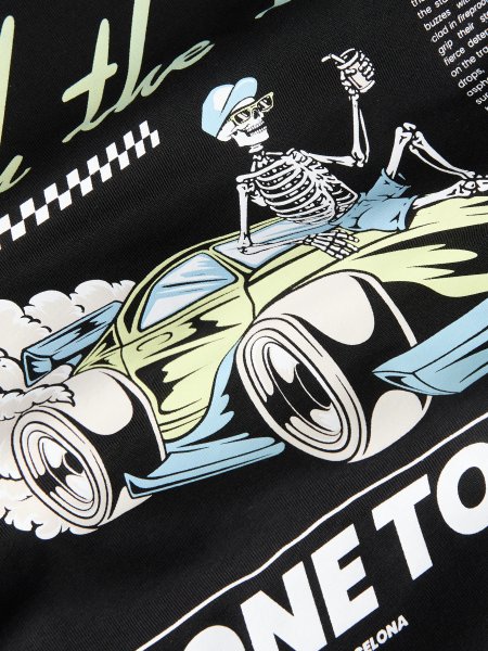 T-shirt TRACK SKULL Svart