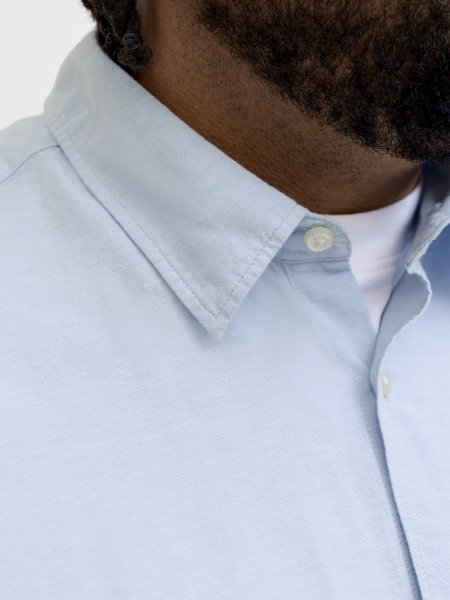 Långärmad Linneskjorta Celestial Blue