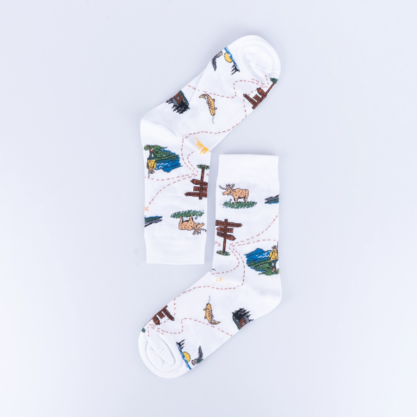 Bomullsstrumpa SQRTN KARTA WHITE