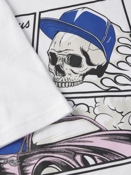 T-shirt TRACK SKULL Bright White