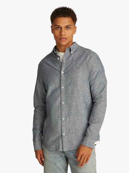 Linneskjorta TOMMY JEANS Dark Night Navy