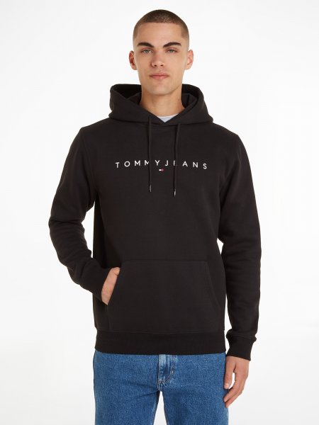 Huvtröja TOMMY Linear Logo Svart