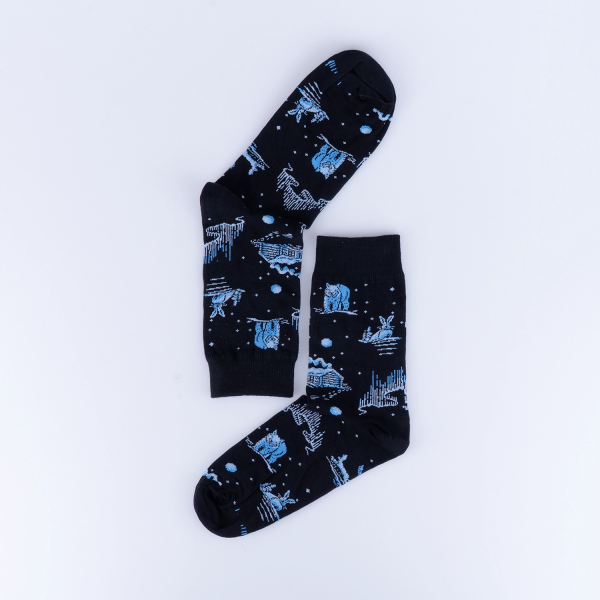 Bomullsstrumpa SQRTN VINTERNATT BLACK